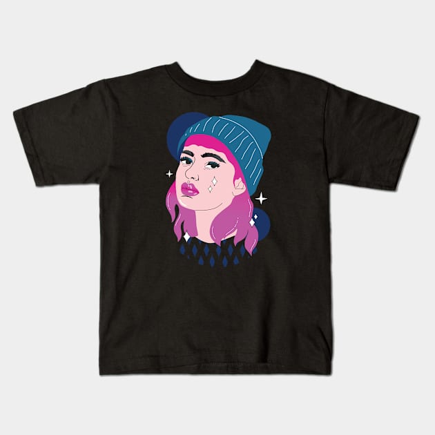 Beanie Girl Kids T-Shirt by The Urban Attire Co. ⭐⭐⭐⭐⭐